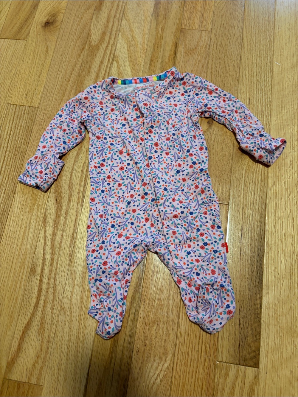 Magneticme pink floral pajamas - newborn 5-8lbs